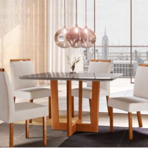 CONJUNTO SALA DE JANTAR C/ 4 CAD AD COR OFF/ WHITE